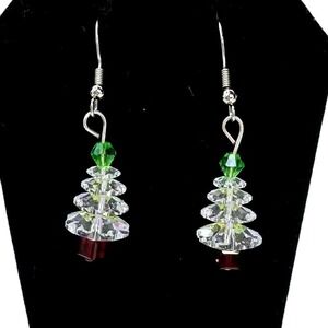 Christmas Tree Earrings Dangle Drop Holiday Festive Jewelry